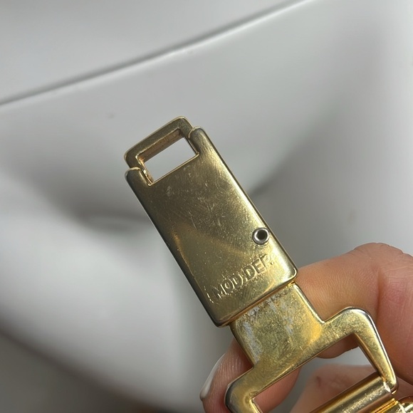 Mod Der for Adolfo Structured 33” Goldtone Belt Made in Italy